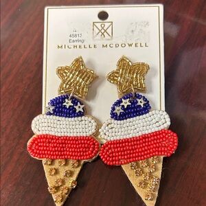 Michelle McDowell Patriotic Ice Cream Cone Earrings